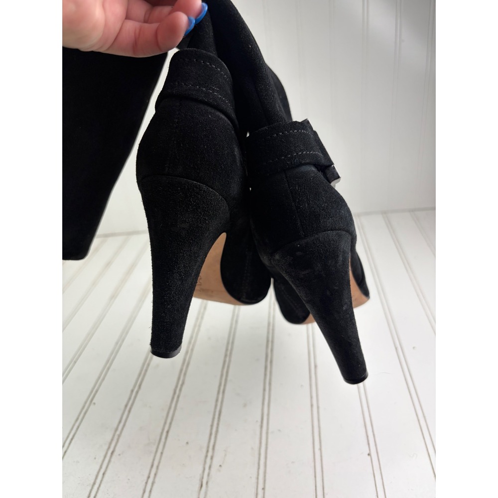 Antonio Melani Vintage Y2K Black Suede Knee High Stiletto Boots Women's Size 8.5 - Picture 4 of 12